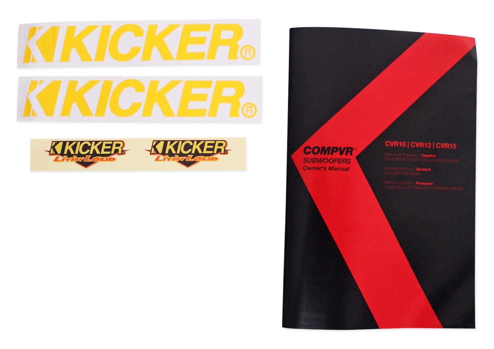 KICKER KICKER (2) 43CVR152 COMPVR 11000W DVC 2-Ohm Car Subwoofer Bundle with Dual Sub Box Enclosure Installation Kit and Rockville RD15 Dual 15 2.1 cu.ft. 3/4" MDF Sealed Car Sub Enclosure Box