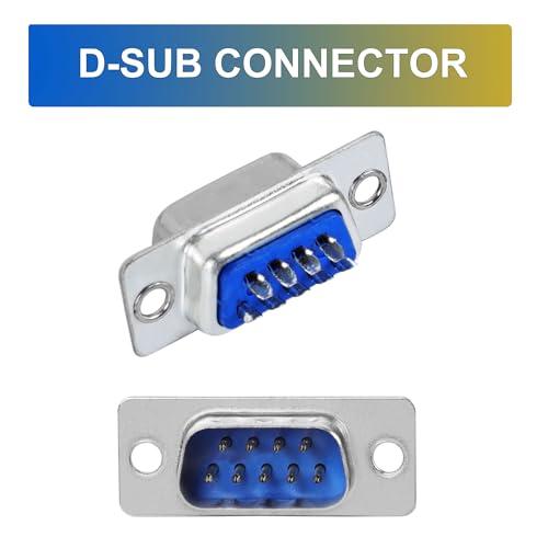 uxcell uxcell PC Accessories 25 Pcs DB9 Male Connector Dual Rows 9 Pin D-Sub Connector Solder Type Adapter Connectors