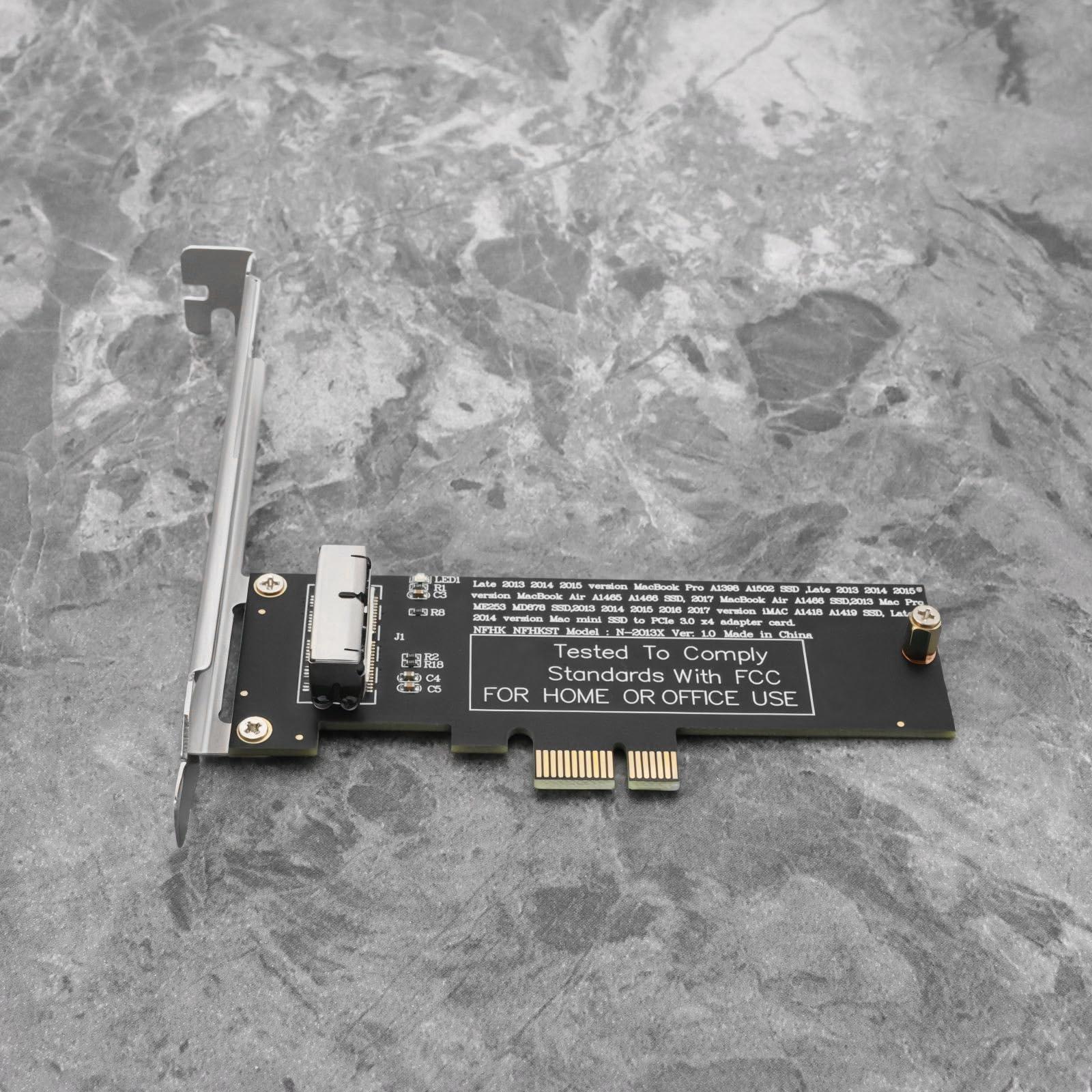 Create idea Create idea PCI-E 1X to 12+16 Pin Solid State Drive SSD Conversion Card Adapter with Metal Baffle Compatible with Mac Pro Air 2013-2017 A1493 A1502 A1465 A1466