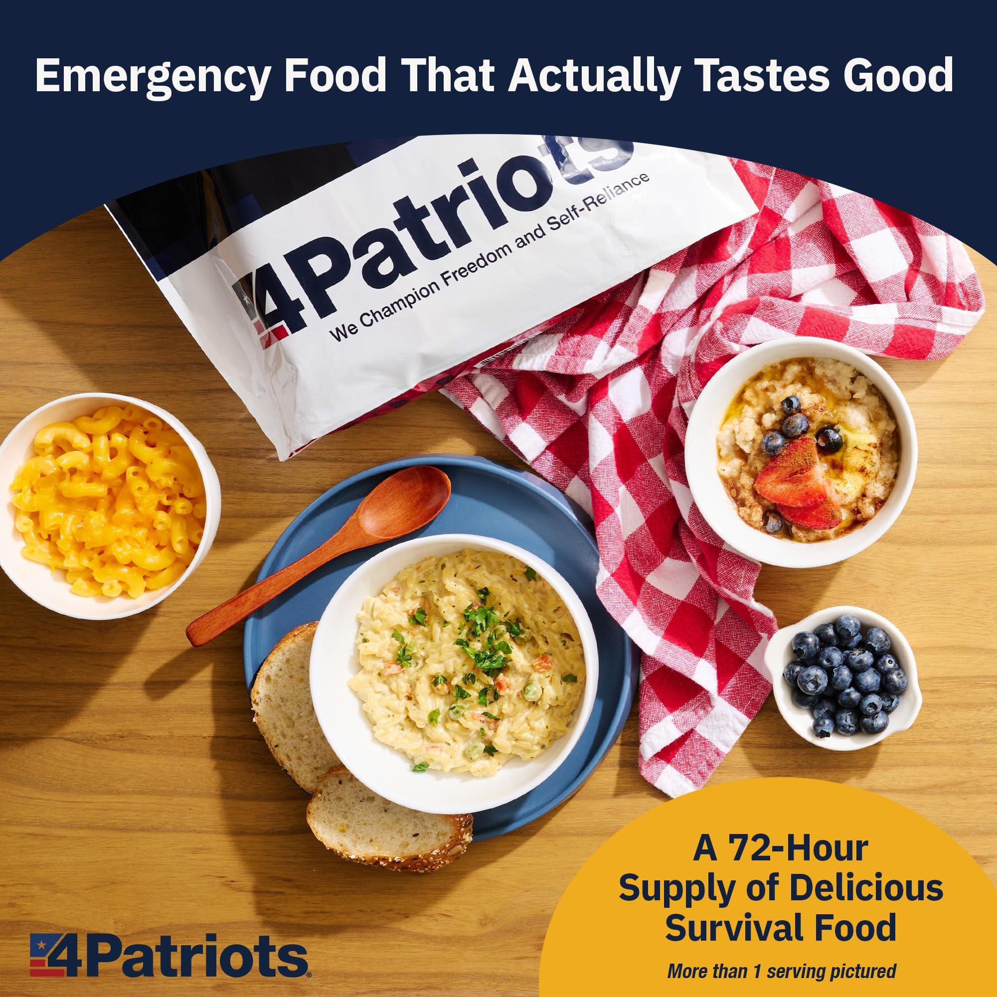 4Patriots 4Patriots 72-Hour Survival Food Kit: Emergency Food Supply Designed to Last 25 Years, 20 Servings