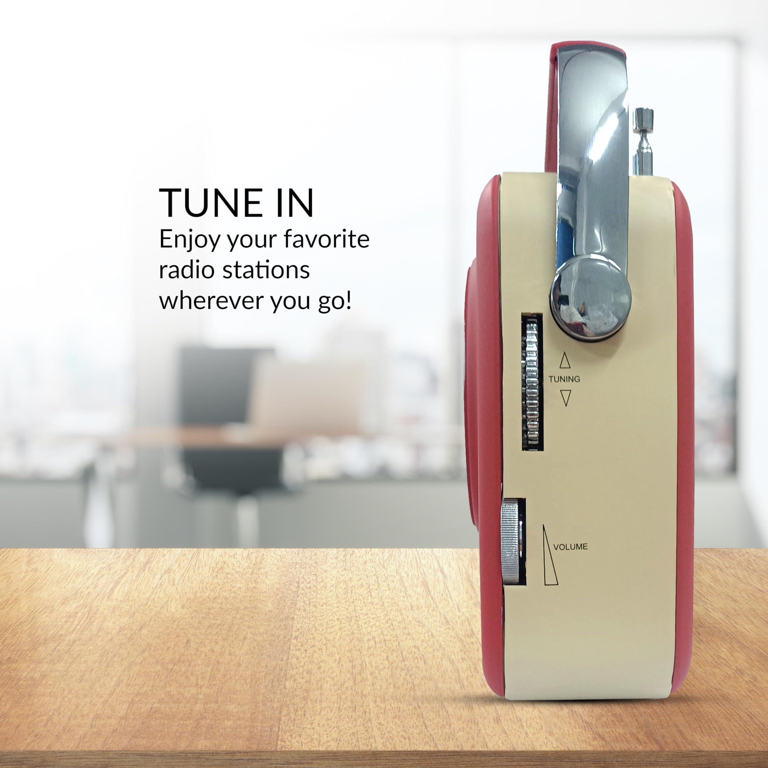 Supersonic Supersonic SC-1201BT Retro Portable Bluetooth Speaker with Vintage Vibes, AM/FM Radio, USB/SD Card/AUX Inputs, in a Cute Old Fashion Style for Kitchen Desk Bedroom Decor Aesthetic Gift for Friend