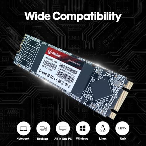 KingSpec KingSpec M.2 SATA SSD, 1TB 2280 SATA III 6Gbps Internal M.2 SSD, Ultra-Slim NGFF State Drive for Desktop/Laptop/Notebook