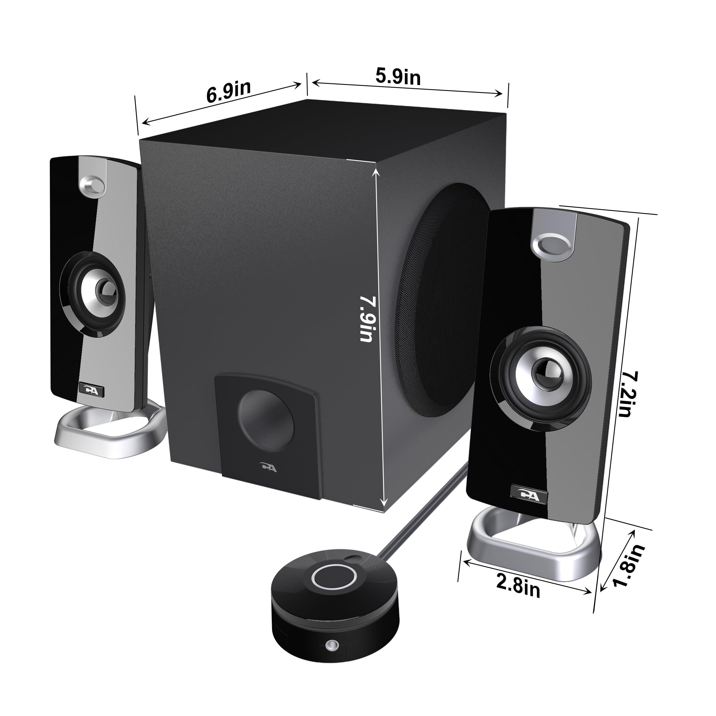Cyber Acoustics Cyber Acoustics CA-3090 2.1 Speaker System with Subwoofer with 18W of Power Easy Setup and Convenient Controls, Great for Music, Movies, and Gaming