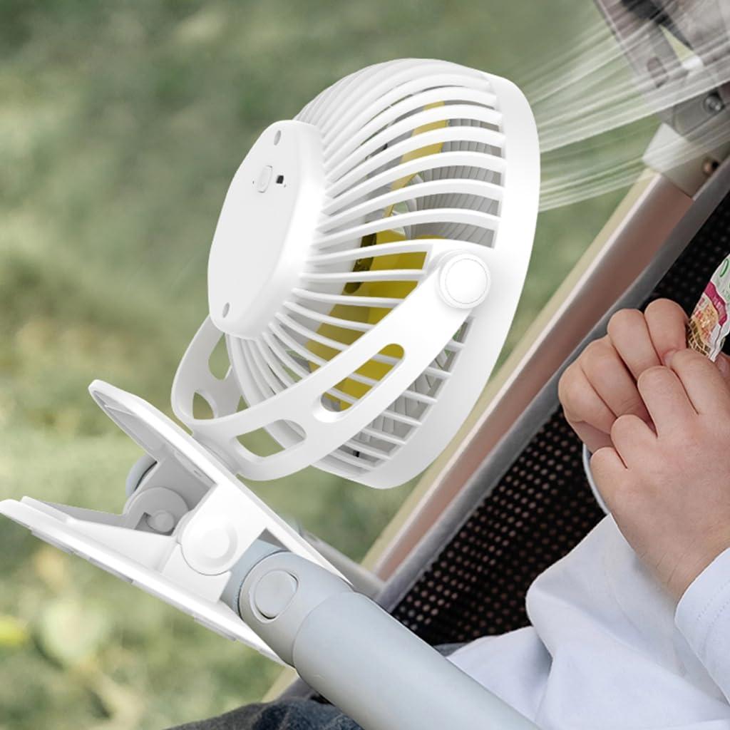 Jesscasday Tent Fan with LED Light Desk Clip Fan 720 Rotations,3 Wind Settings Perfect for Camping, Hiking, and Outdoor Adventures