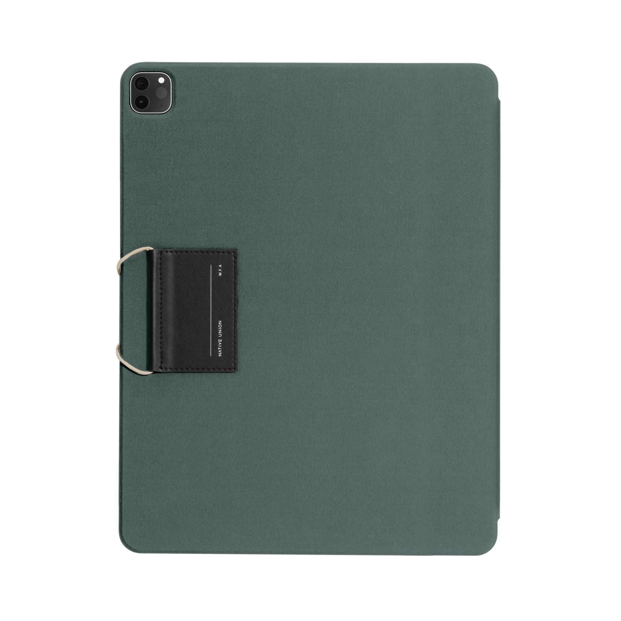 Native Union Native Union W.F.A iPad Folio Foldable Stand and Cover Made of Recycled Materials Compatible with iPad Air 13" M2, iPad Pro with Easy Magnetic Attachment and Button and String Design (Slate Green)