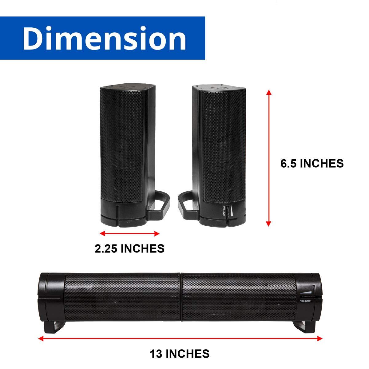 Syba PC USB Powered Monitor Speaker Sound Bar 3.5mm Audio Wired Soundbar Speaker Converts to Vertical Desktop Speaker CL-SPK20037