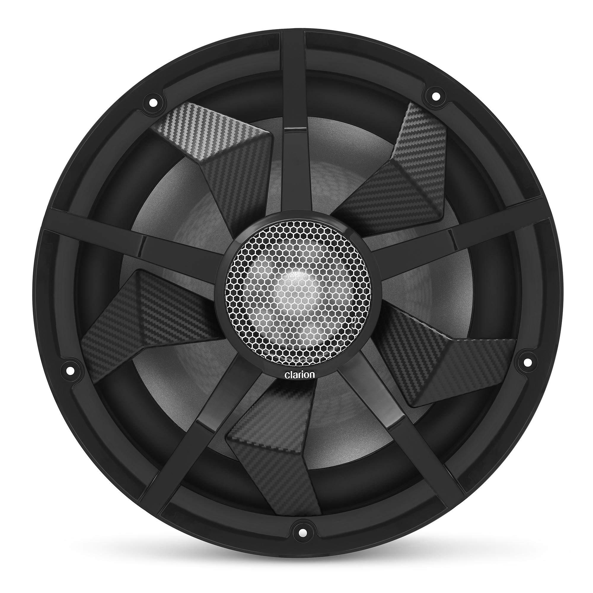 Clarion Clarion Marine Bass Bundle - CM3013WL 12" RGB LED subwoofer Includes Black & Silver Grilles, Marine XC2110 Amplifier