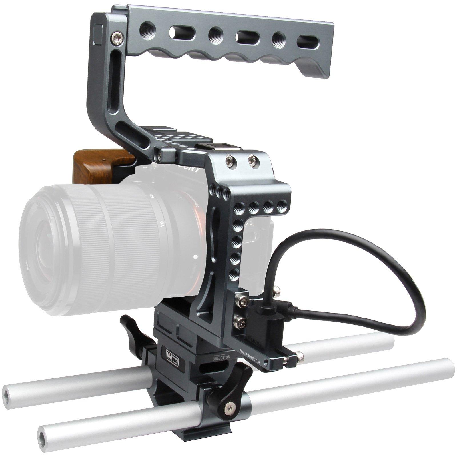 VidPro Vidpro CA-S7R Aluminum Camera Video Cage Rig for Sony Alpha A7 Series fits A7, A7 II, A7S, A7S II, A7R & A7R II Digital Cameras (NOT for A7R III - 3)