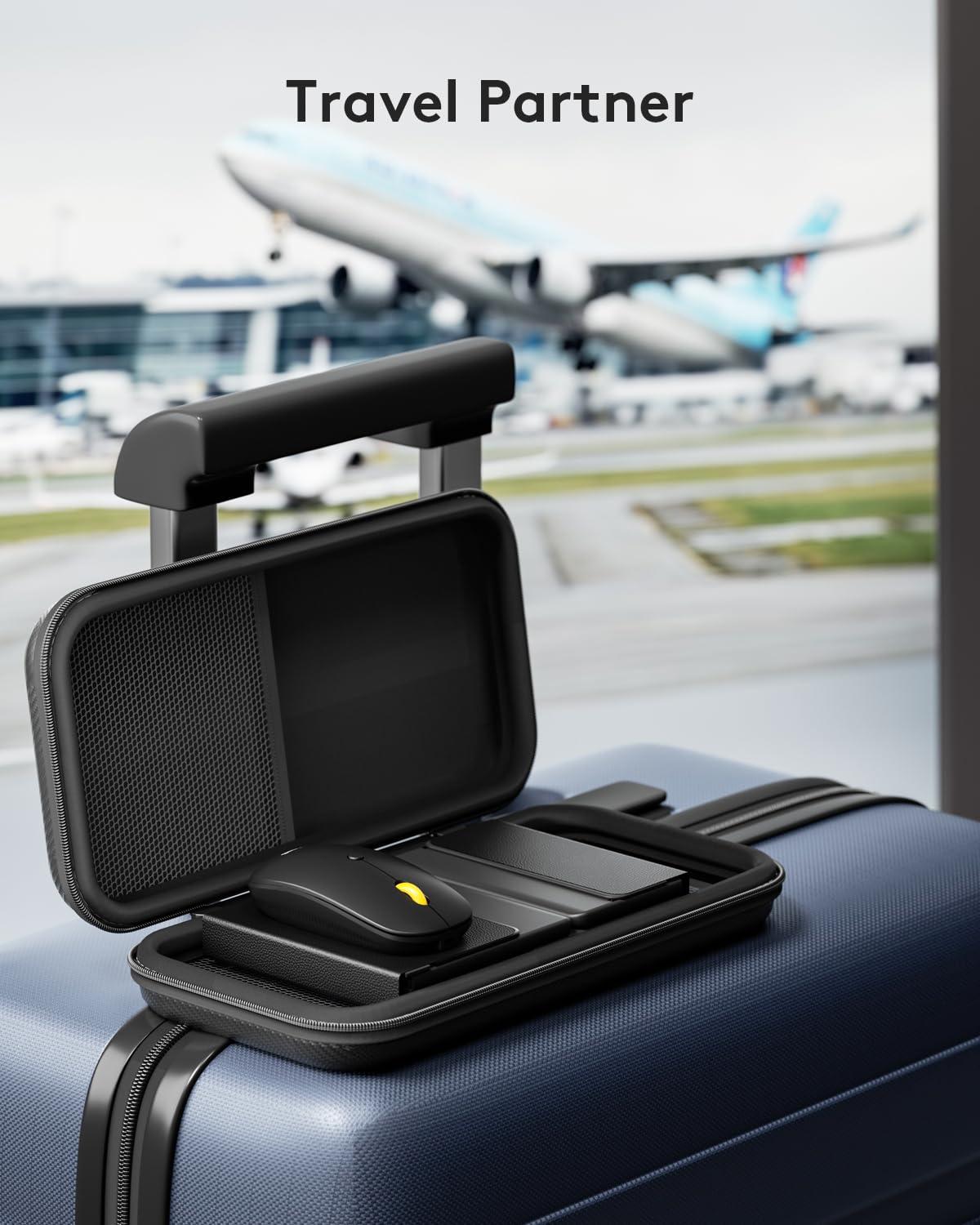 Samsers Foldable Keyboard and Mouse, Samsers Folding Bluetooth Keyboard Mouse Combo, 2.4G + BT5.0 x 2, Full-Size Portable Travel Keyboard & USB-C Rechargeable Wireless Mouse for iOS Android Windows Mac OS