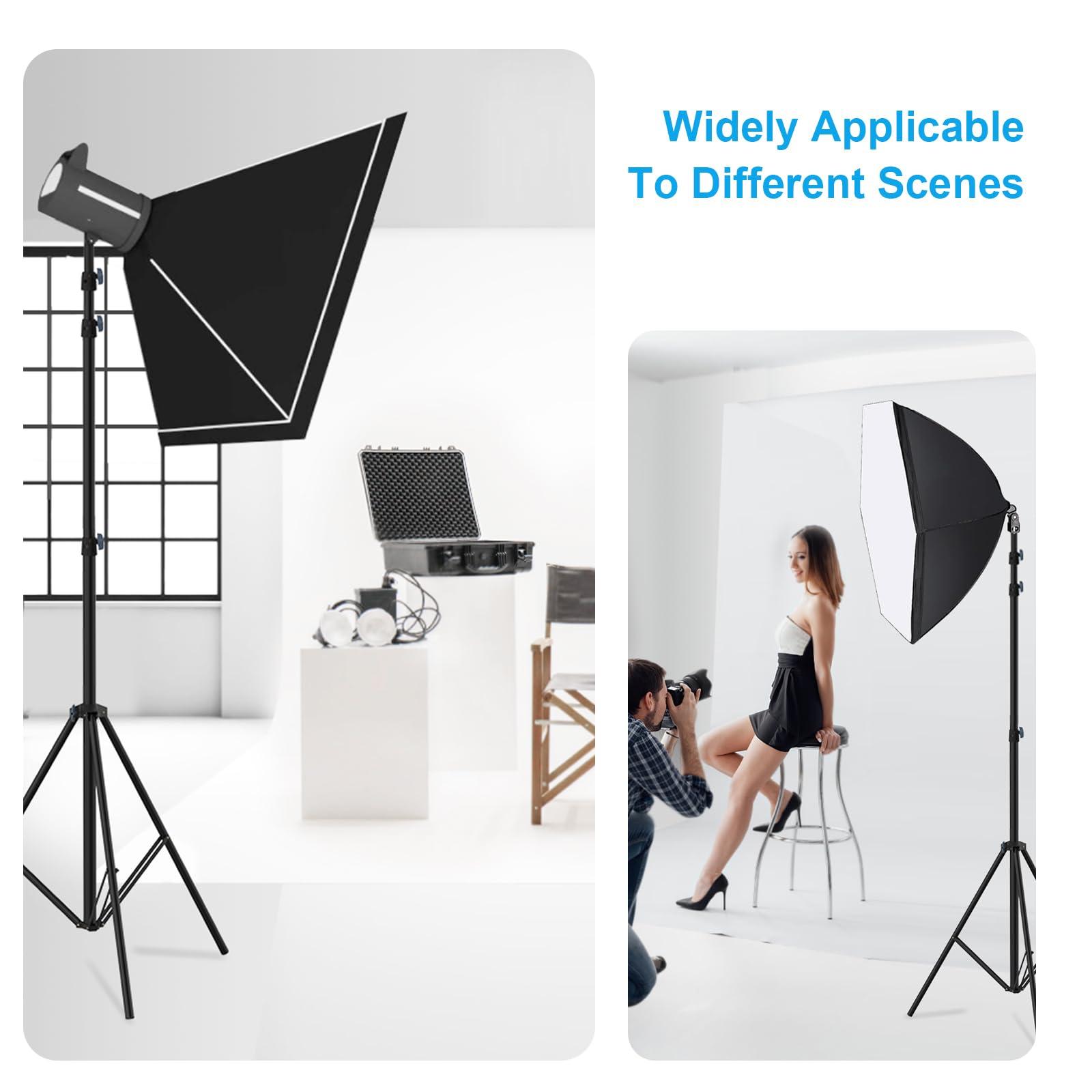 GEORDGY 20FT/6M Tripod Stand - Heavy Duty Tripod Stand - Tall Tripods Air-Cushioned Telescoping Light Stand for Photography Overhead Shots, Sports(Aluminum Alloy)