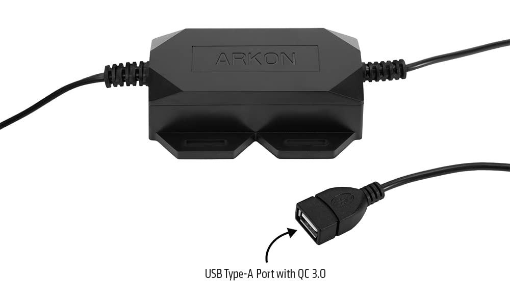 ARKON Arkon Mounts CAFIQC3 Quick Charge Hardwire Vehicle Power Adapter with in-Line Fuse Retail Black