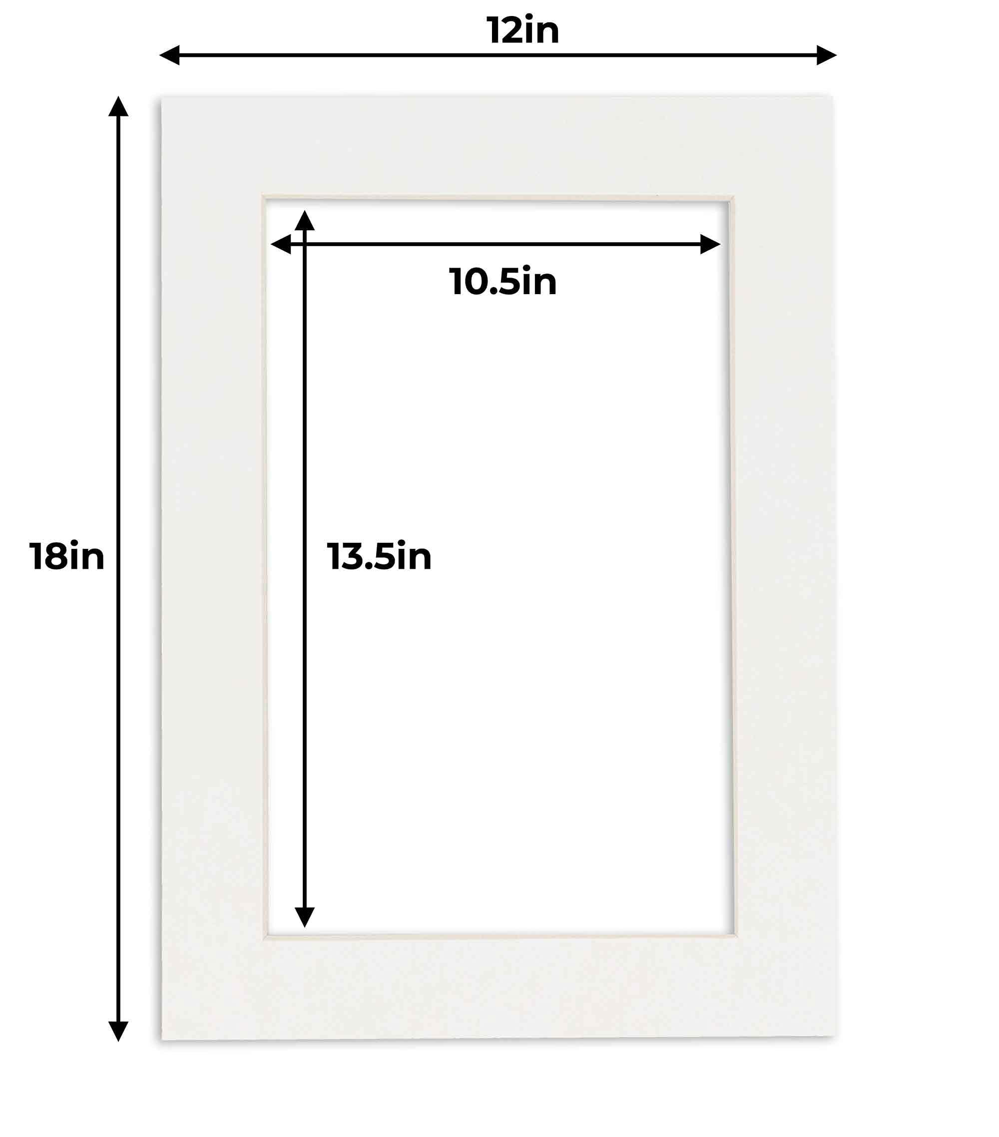 CountryArtHouse CountryArtHouse Textured White Acid Free 12x18 Picture Frame Mats with White Core Bevel Cut for 11x14 Pictures - Fits 12x18 Frame - Pack of 25 Mats
