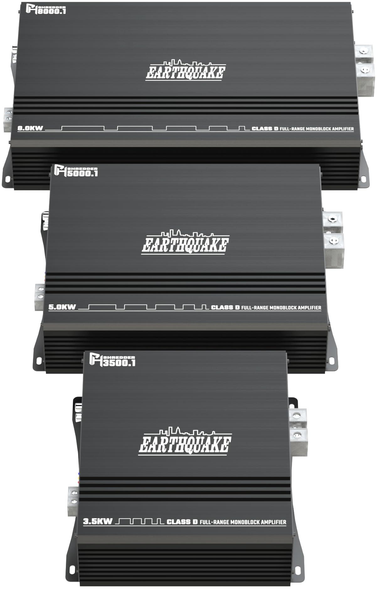 EARTHQUAKE EARTHQUAKE PHS5000.1 Powerhouse Shredder Class D Digital High Current Full Range Mono Amplifier, 5500W Max Output, 1/2/4 Ohm Stable, Bass Remote Knob Included