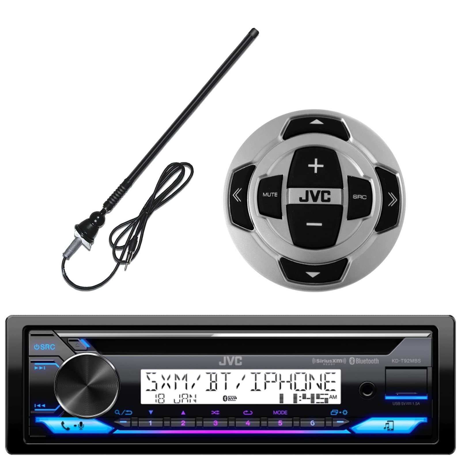 EnrockMarineBundle JVC In-Dash Marine Boat Yacht Bluetooth Radio USB Stereo Receiver CD Player Bundle Combo