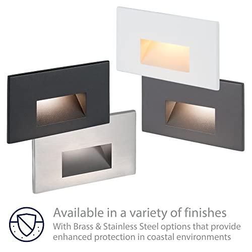 WAC Lighting WAC Landscape Lighting, LEDme 120V LED Horizontal Indoor and Outdoor Step and Wall Light 3000K Built-in LED in White