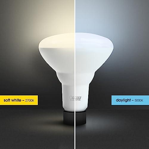 Feit Electric Feit Electric BR30 LED Light Bulb, 65W Equivalent, Dimmable, 650 Lumens, E26 Standard Base, 2700K Soft White, 90 CRI, Recessed Can Light Bulbs, 22-Year Lifetime, BR30DM/927CA/4, 4 Pack