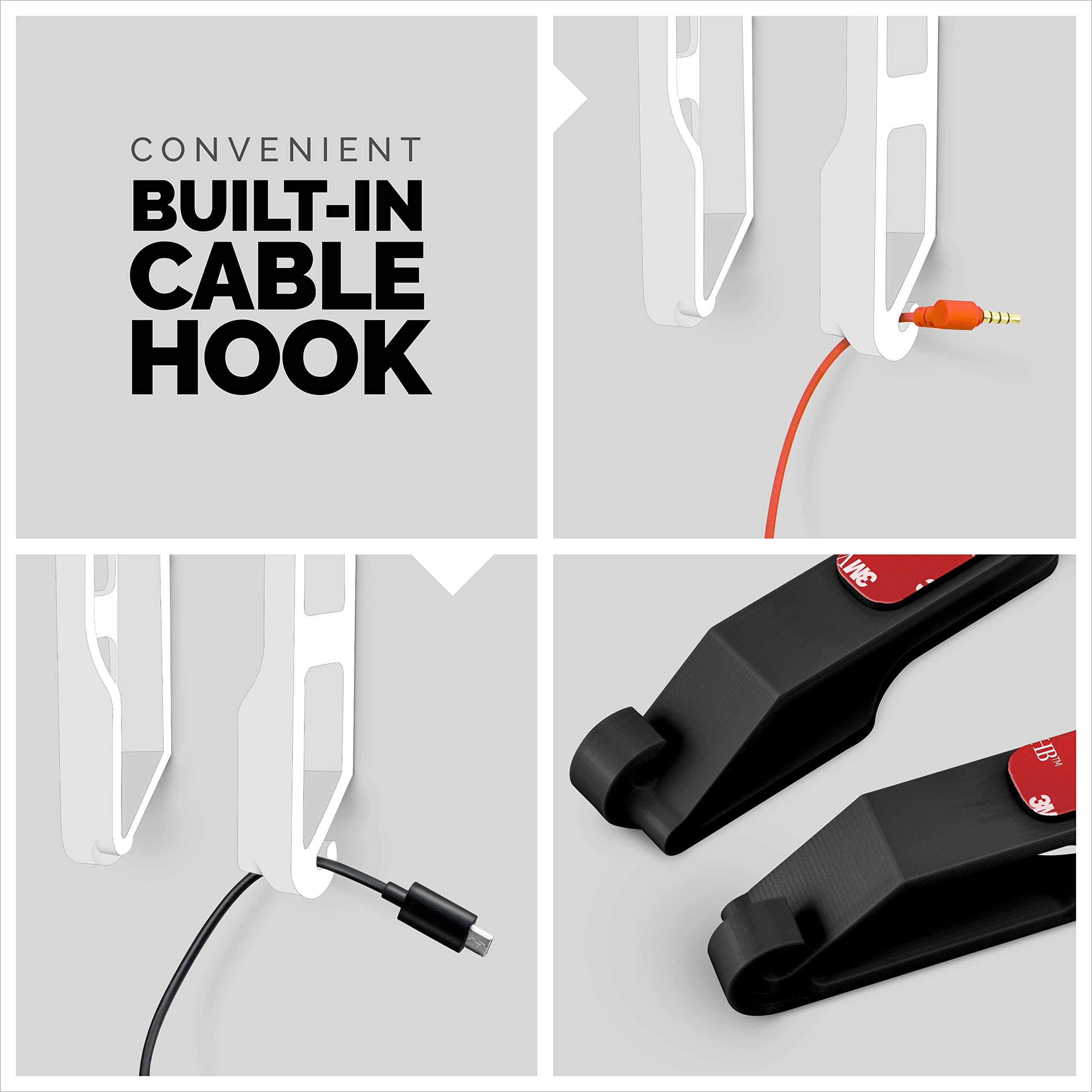 BRAINWAVZ BRAINWAVZ Universal Tablet Wall Mount Dock Holder for iPad Air Mini & Pro, Galaxy Tab Note, Surface & iPhone, Pixel & More, Stick On 3M VHB, No Screws (Black)