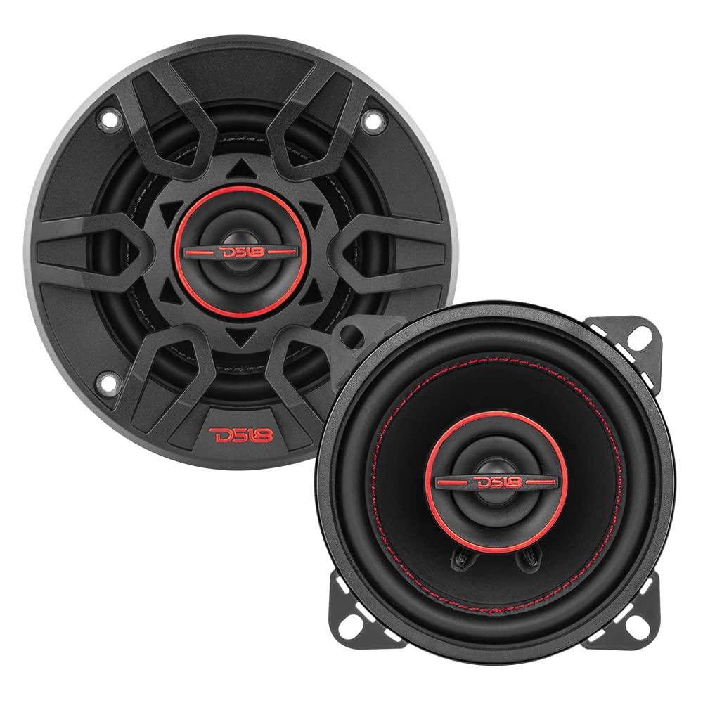 DS18 DS18 G4Xi GEN-X 4\" 2-Way Coaxial Speakers 120 Watts Max Power 4-Ohm with Mylar Balanced Dome Tweeters - Full Range Car Replacement Speaker - Grill Included - 2 Speakers