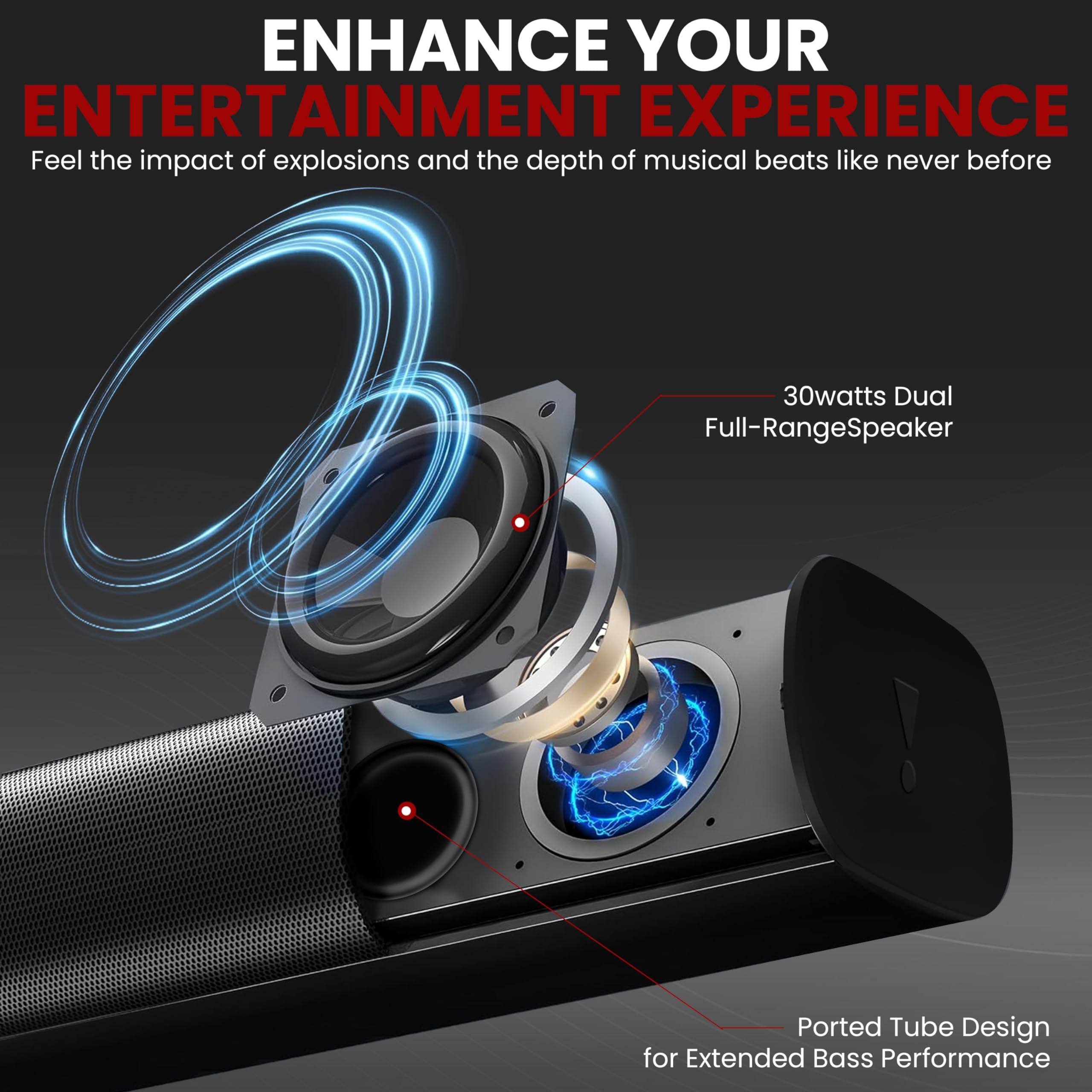 Pyle Pyle 2-Channel Tabletop Soundbar Digital Speaker System - Digital Amplifier with DSP Streaming Tabletop Stand Mount TV Digital System with AUX/Optical In/USB In/HDMI (ARC), LED Display