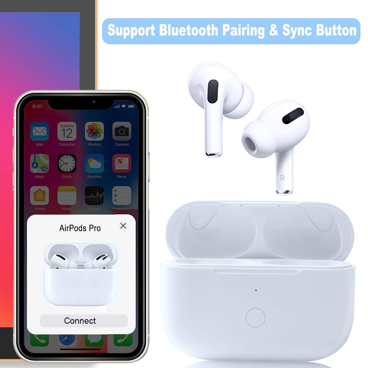 TBGHz Compatible with for Wireless AirPod Pro 1st & 2nd Generation Charging Case Replacement, Compatible with for AirPod Pro 1st & 2nd Charger Case with Bluetooth Pairing Sync Button