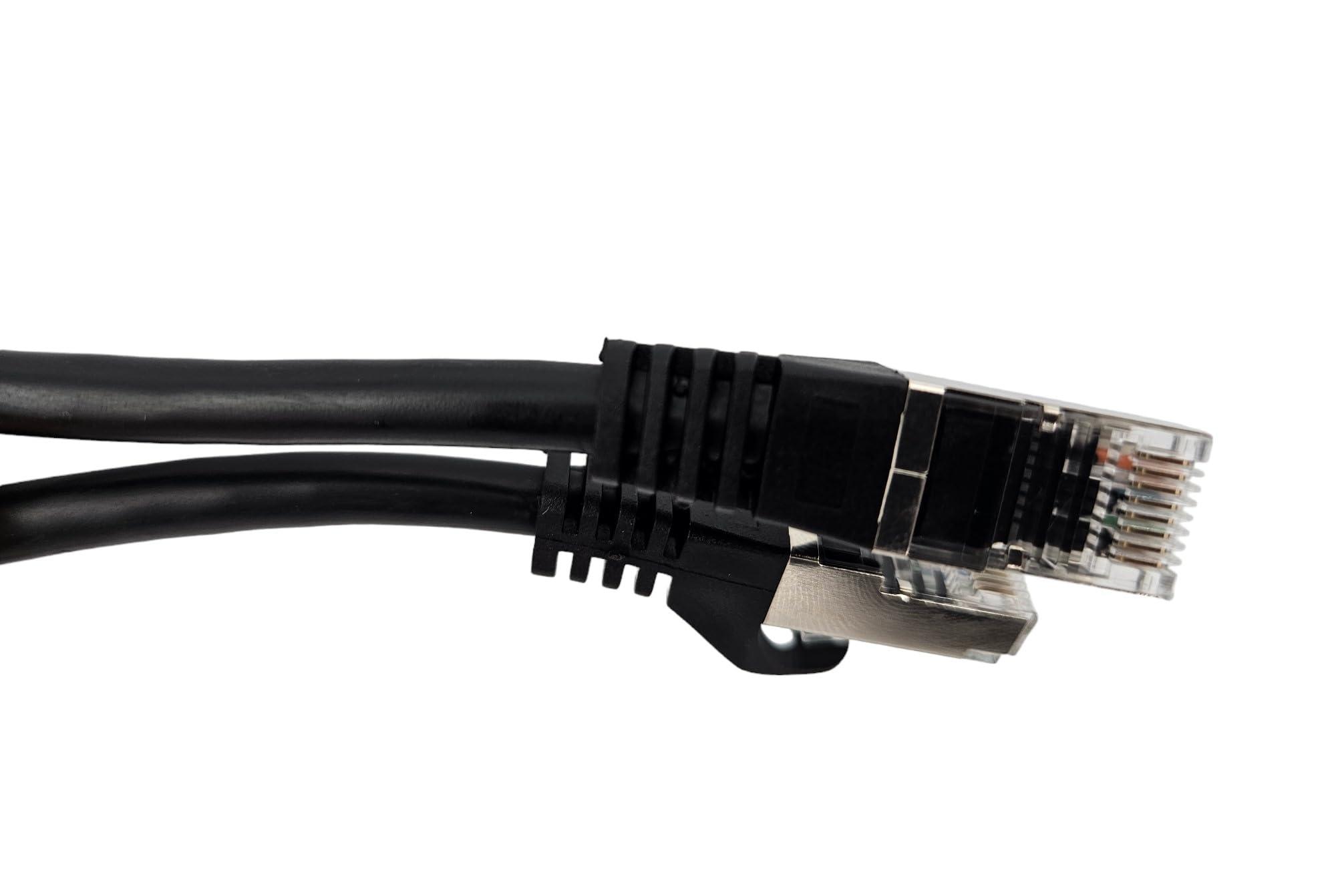 MICRO CONNECTORS Micro Connectors 150 Feet CAT6A Industrial Outdoor-Rated Shielded Ethernet (26 AWG) Cable-Black (E09-150B-OUT)