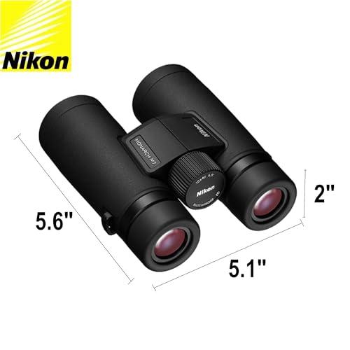 Lumintrail Nikon Monarch M7 10x42 (16766) Black Binoculars Bundle with Lens Pen and Cleaning Cloth, Compact Binoculars for Adults for Hunting, Bird Watching, and Hiking Essentials, Zoom Optics Lightweight Travel