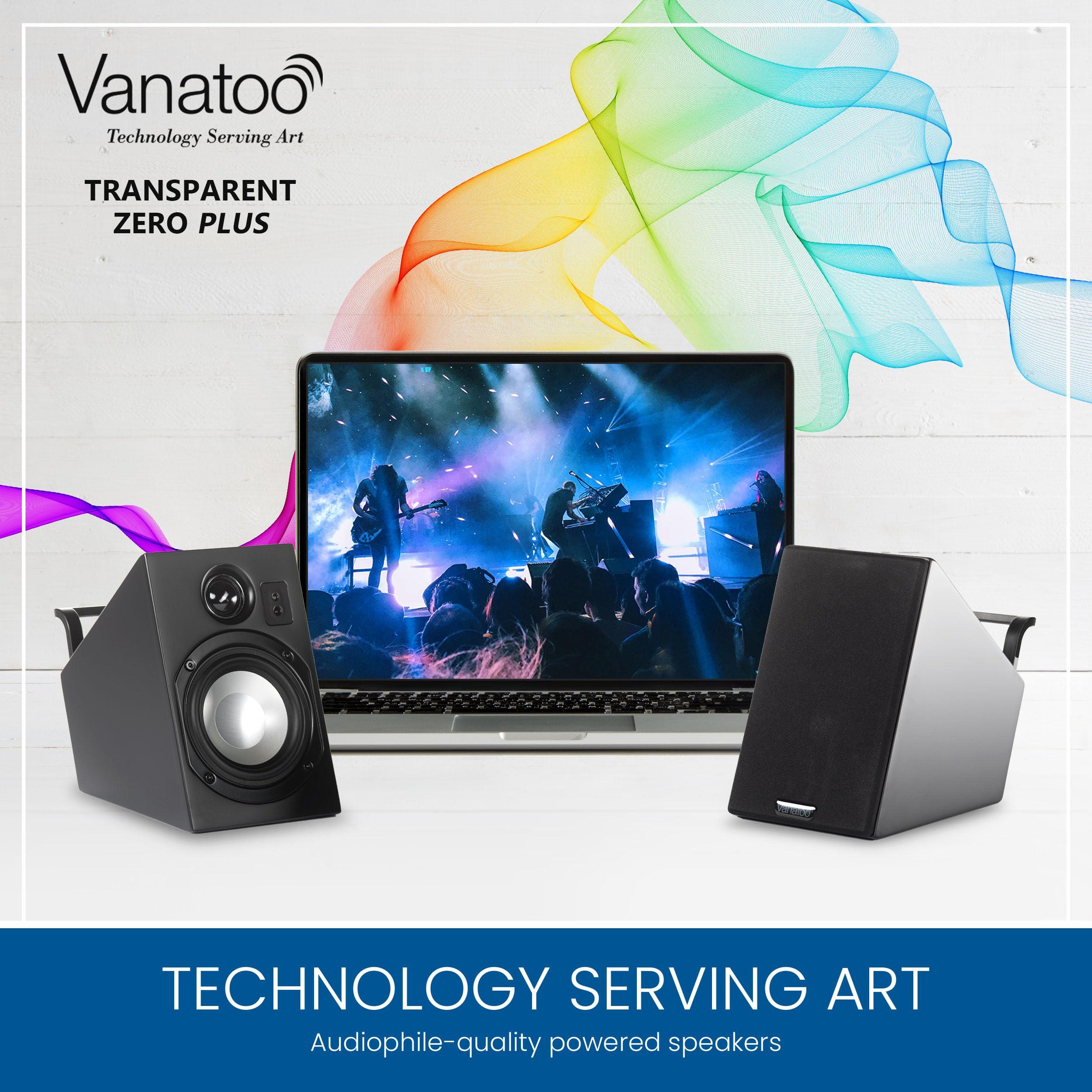 Vanatoo Vanatoo Transparent Zero Plus Near Field Studio Monitor Speakers Pair for TV, PC, Gaming. 120 Watt Powered Speakers for Desktop and Room use. AUX, USB, Bluetooth, Toslink Optical, Remote Control.