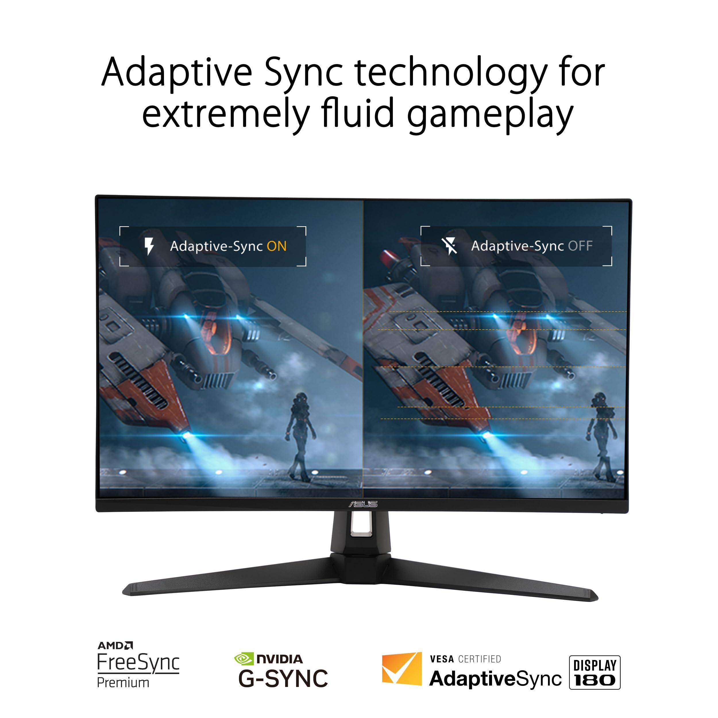 ASUS ASUS TUF Gaming 27 1440P HDR Monitor (VG27AQ3A) QHD (2560 x 1440), 180Hz, 1ms, Fast IPS, 130% sRGB, Extreme Low Motion Blur Sync, Speakers, Freesync Premium, G-SYNC Compatible, HDMI, DisplayPort