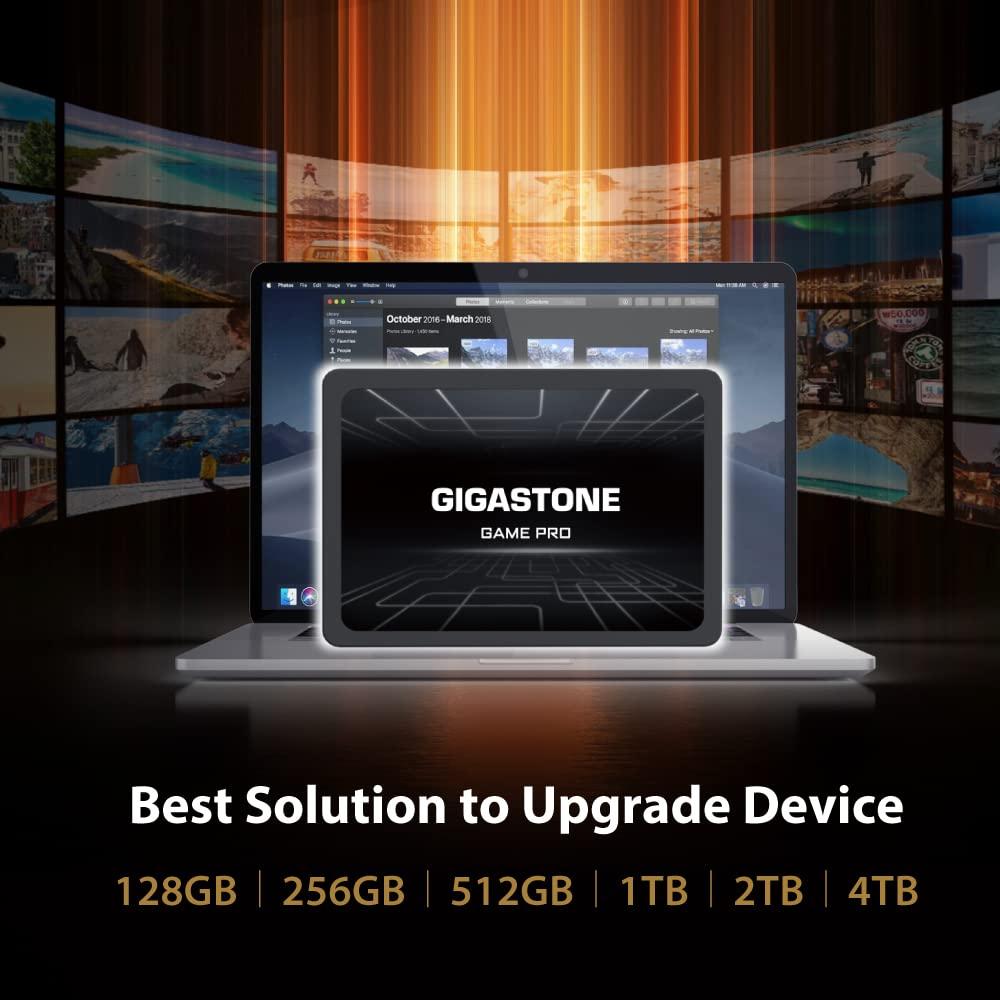 Gigastone Gigastone SATA SSD 512GB 2.5 inch SSD 530MB/s Upgrade Laptop PC Memory and Storage PS4 HDD Replacement 2.5" Internal Solid State Hard Drives SATA III SLC Cache 3D NAND Game Pro Performance