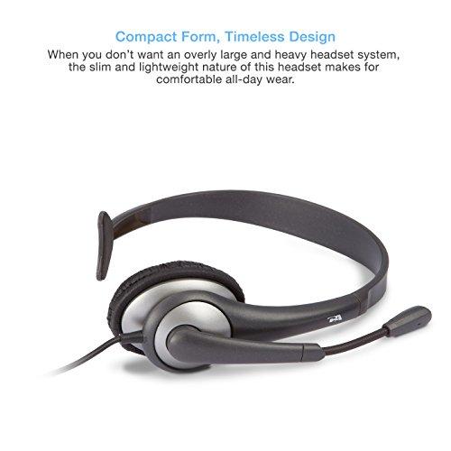 Cyber Acoustics Cyber Acoustics Mono Headset, headphone with microphone, great for K12 School Classroom and Education (AC-104),Gray