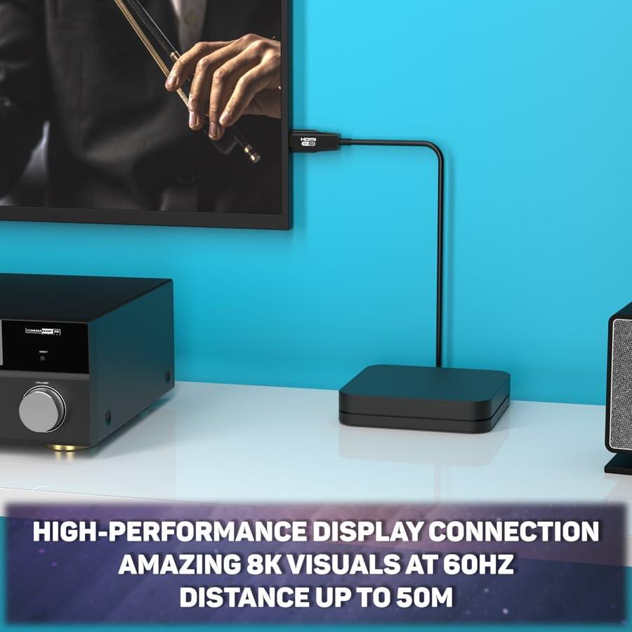 BZB GEAR BZB GEAR 8K Ultra HD HDMI 2.1 48Gbps Active Optical Cable - 15m/50ft - BG-CAB-H21A15