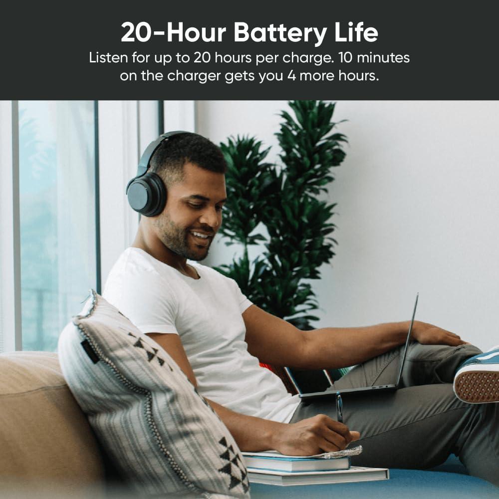 WYZE WYZE Noise Cancelling Headphones and Hard Case for Travel, Wireless Over The Ear Bluetooth Headphones with Active Noise Cancellation, Transparency Mode, Clear Voice Pick-up, Alexa Built-in