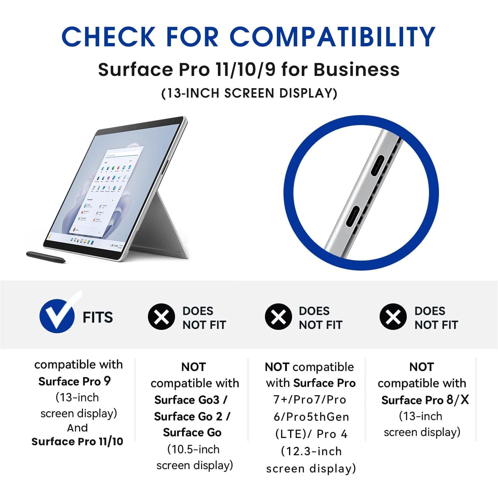 Omnpak Omnpak Microsoft Surface Pro 11/10/9 Case, Lightweight Protective, Multiple Angle, Stylus Holder, Designed for Surface 11th Edition AI 2024/Pro 9 5G 13" 2022, Compatible with Type Cover Keyboard