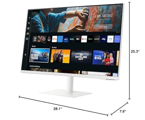 SAMSUNG SAMSUNG LS32CM703UNXZA 32-Inch M70C Series UHD Smart Computer Monitor with Streaming TV Bundle with 2 YR CPS Enhanced Protection Pack