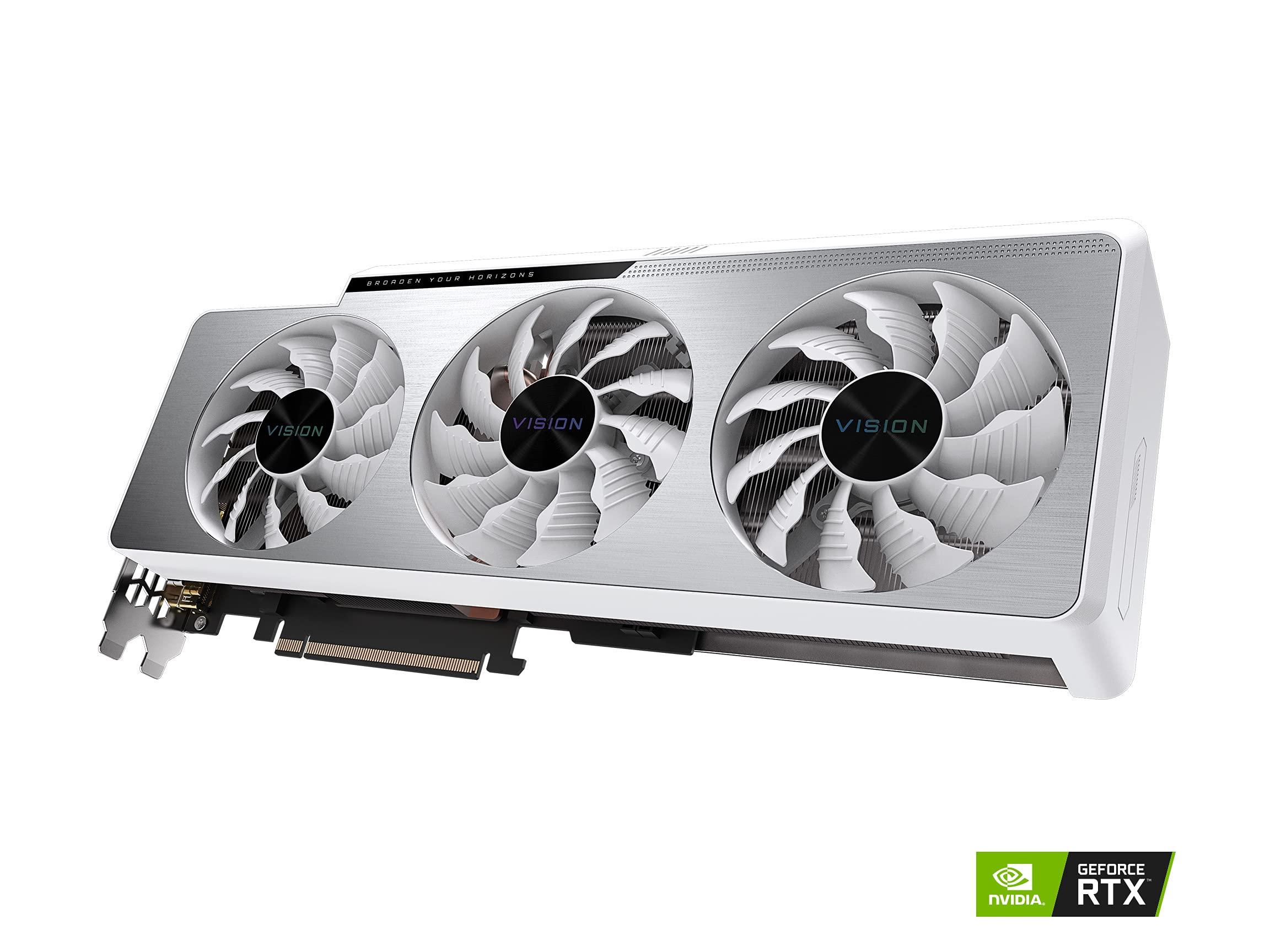 GIGABYTE GIGABYTE GeForce RTX 3070 Ti Vision OC 8G Graphics Card, WINDFORCE 3X Cooling System, 8GB 256-bit GDDR6X, GV-N307TVISION OC-8GD Video Card