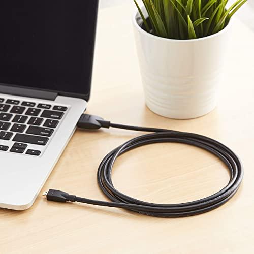 Amazon Basics Amazon Basics Micro HDMI to HDMI Display Cable, 18Gbps High-Speed, 4K@60Hz, 2160p, 48-Bit Color, Ethernet Ready, 6 Foot, Black