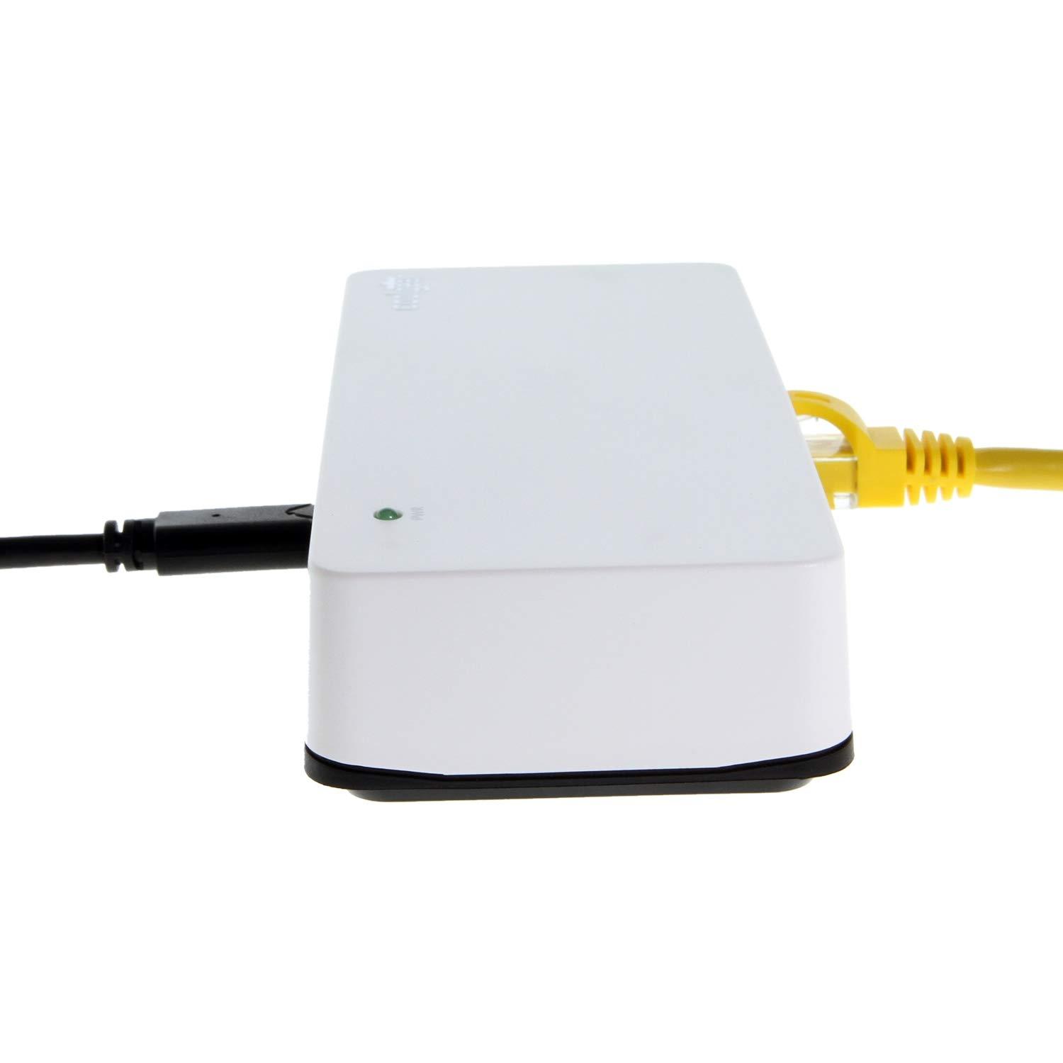 Coolgear 4-Port Gigabit Ethernet to USB3.1 Gen1 Adapter w/Mounting Kit