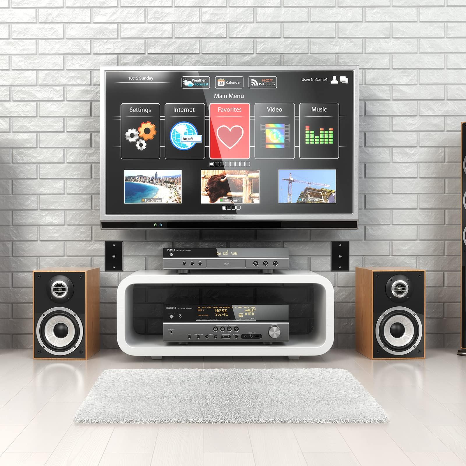 Weewooday Weewooday 4 Pieces Coax Wall Plate 1-Port TV Cable Cover Outlet Plate F -type Connector Coaxial Cable, Screws Included(White and Black)