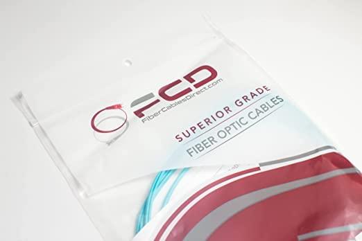 FiberCablesDirect FCD OM4 LC ST Plenum Duplex Fiber Patch Cable 100G 50/125 Multimode - 3 Meter