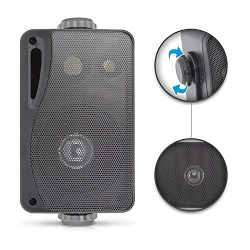 Pyle Pyle PLMR24B 3.5 Inch 3 Way Weatherproof Marine Audio Speakers, Black (3 Pair)