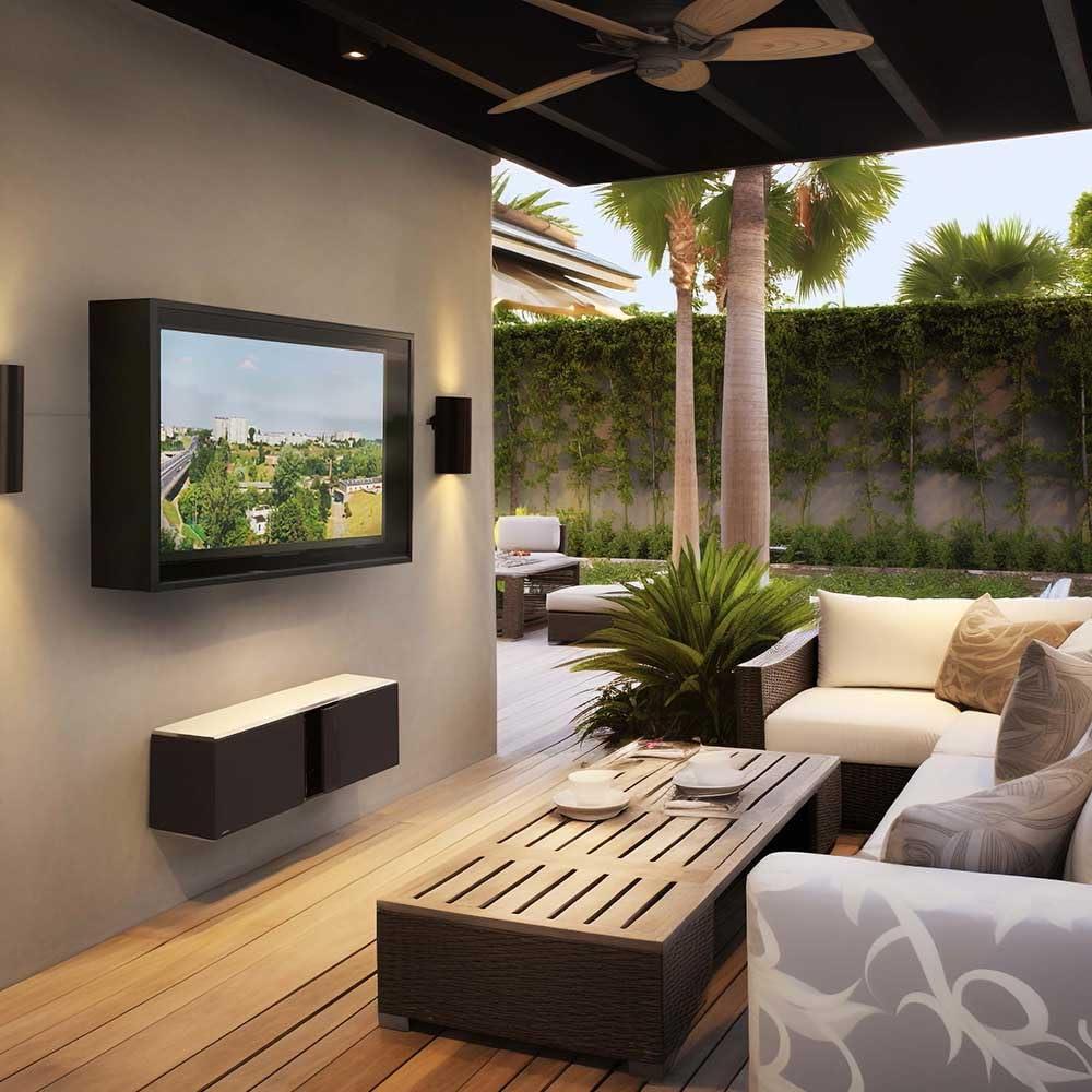 acrtmatic acrtmatic Weatherproof Outdoor TV Cover with Lock, Hard and Durable, Clear Dust-proof Television Enclosure for 50-55 inch Screens for Outside (Right Door), with TV Bracket Included.