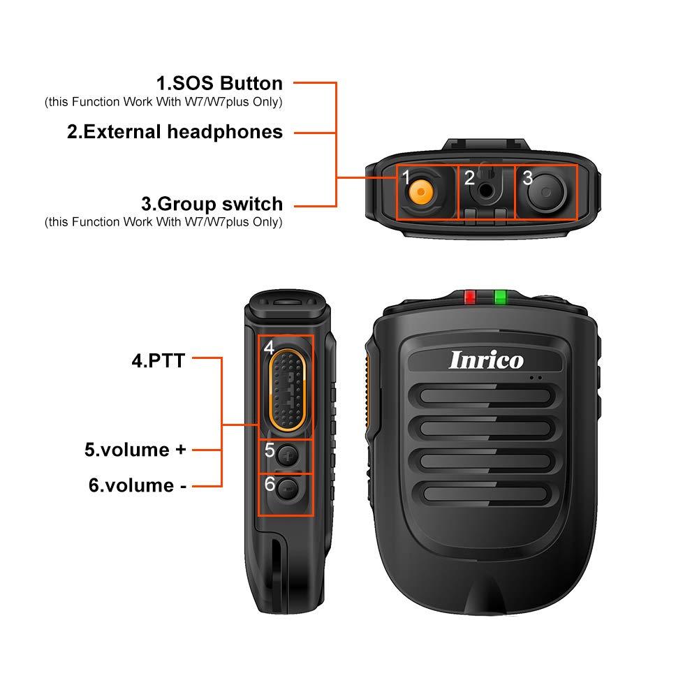 Inrico Inrico B01 Wireless Bluetooth Speaker Microphone B02 Works with Android and iOS on Applications Such As Zello, RealPTT