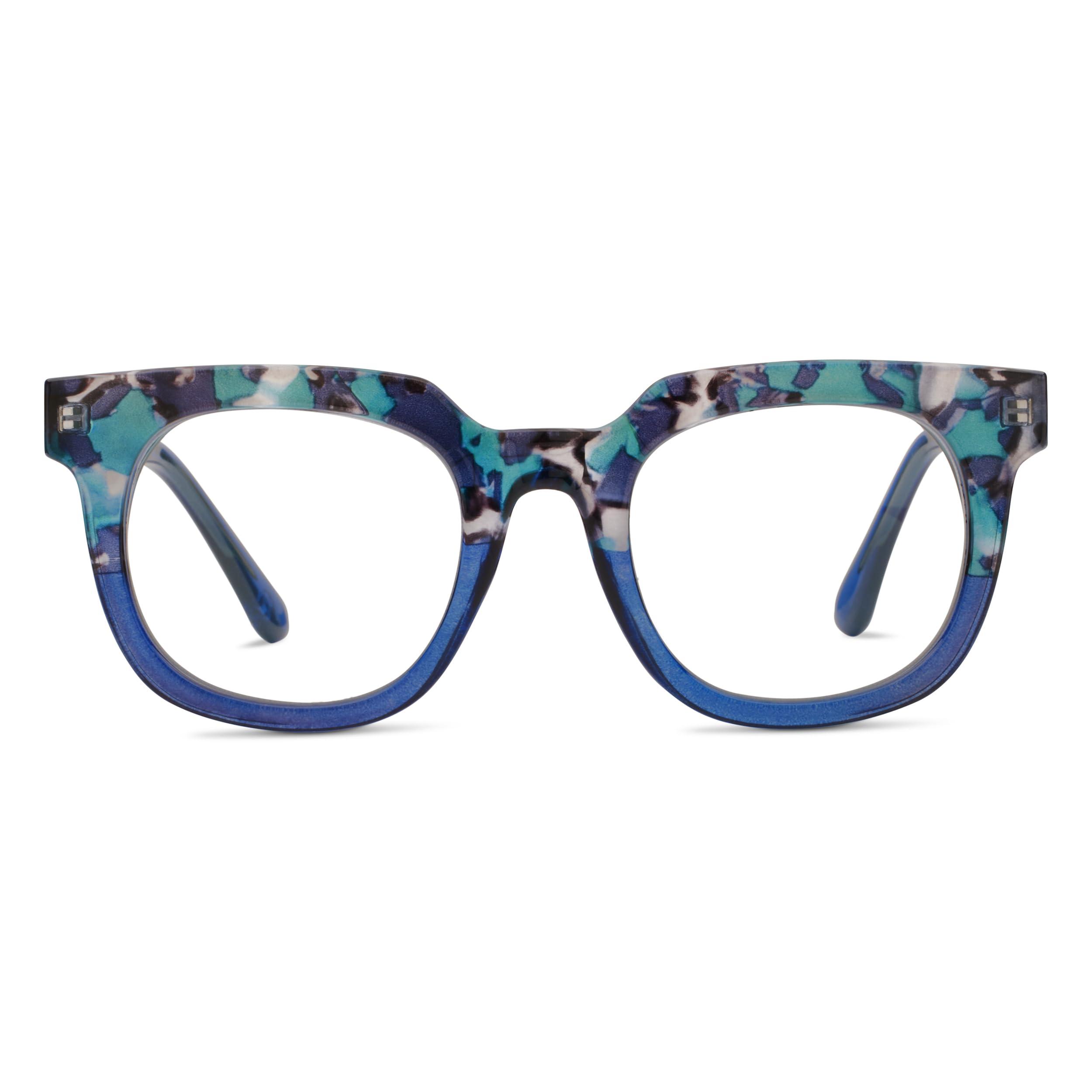 Peepers by PeeperSpecs Peepers by PeeperSpecs Oprah\'s Favorite Women\'s Showbiz Oversized Blue Light Blocking Reading Glasses - Marine Quartz/Blue +2.25
