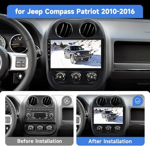 ZBARK Android 13 Touch Screen Car Radio Stereo for Jeep Compass Patriot from 2010 to 2016 Wireless CarPlay Android Auto Bluetooth with GPS Navigation