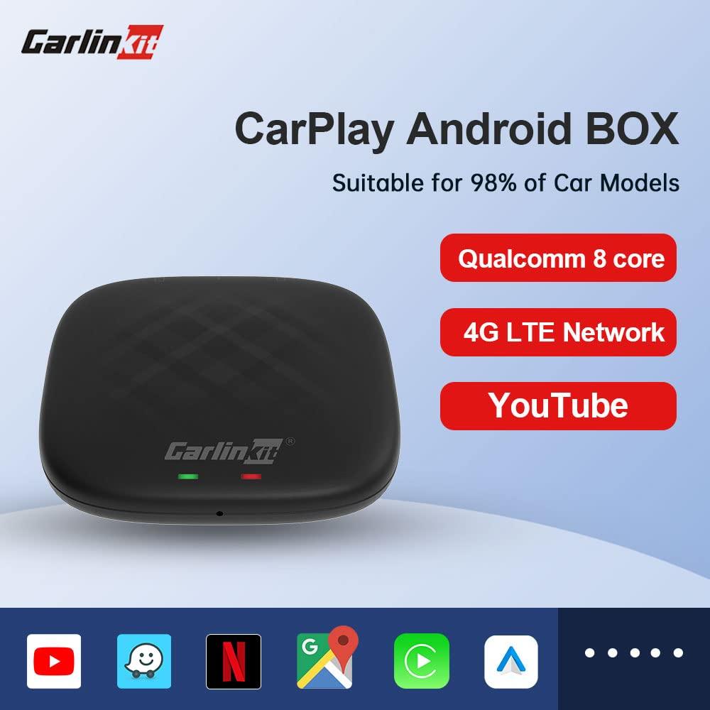 N\\\\A Ai Box Wireless CarPlay & Android Auto Adapter with 4GB+64GB, 8 Core, Configure Android System, Support SIM&TF Card,with Google/Apple Assistant, Plug and Play, Only Supports Wired carplay Models
