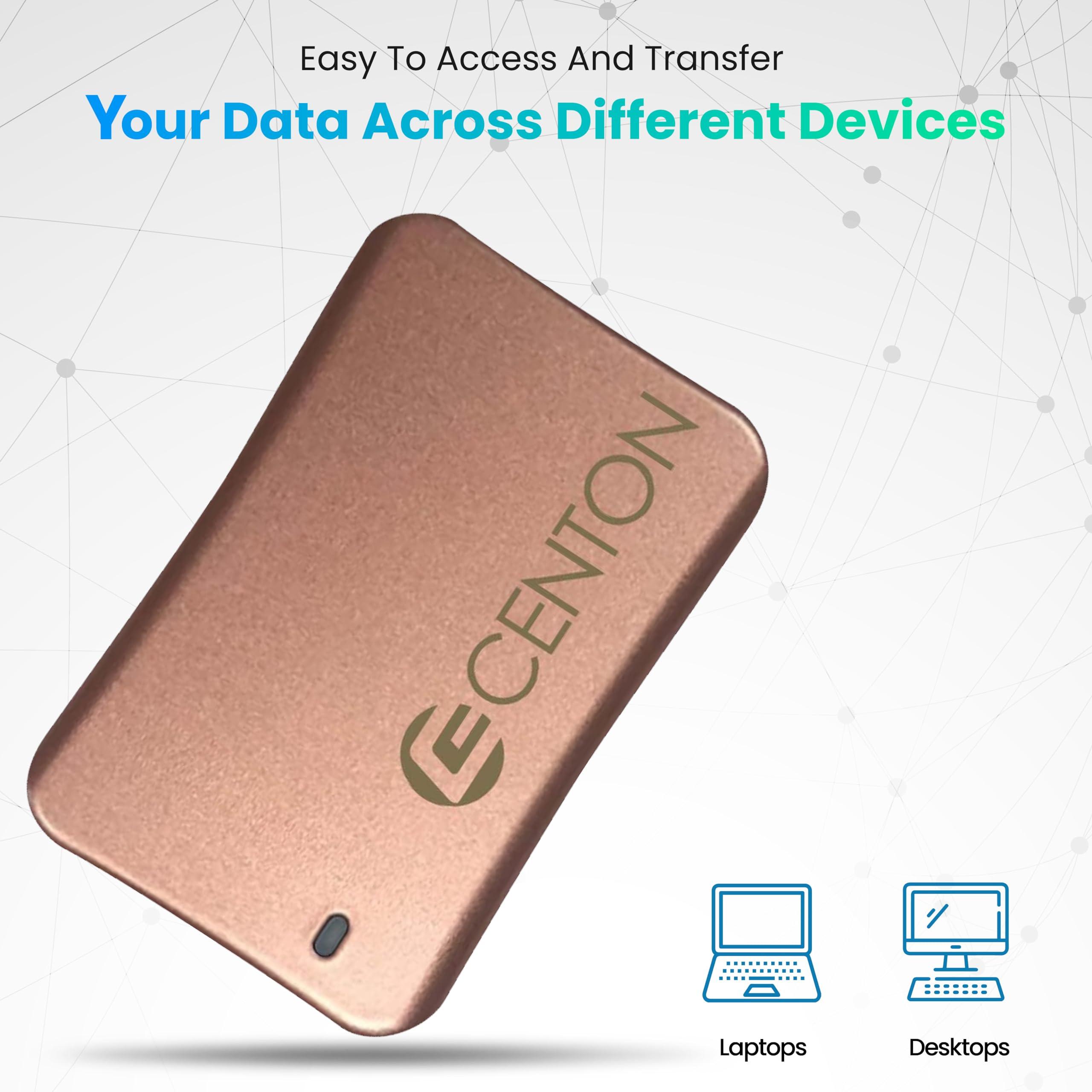 Centon Centon External SSD (Rose Gold Metallic), USB-C 3.2 Gen 2, 500GB