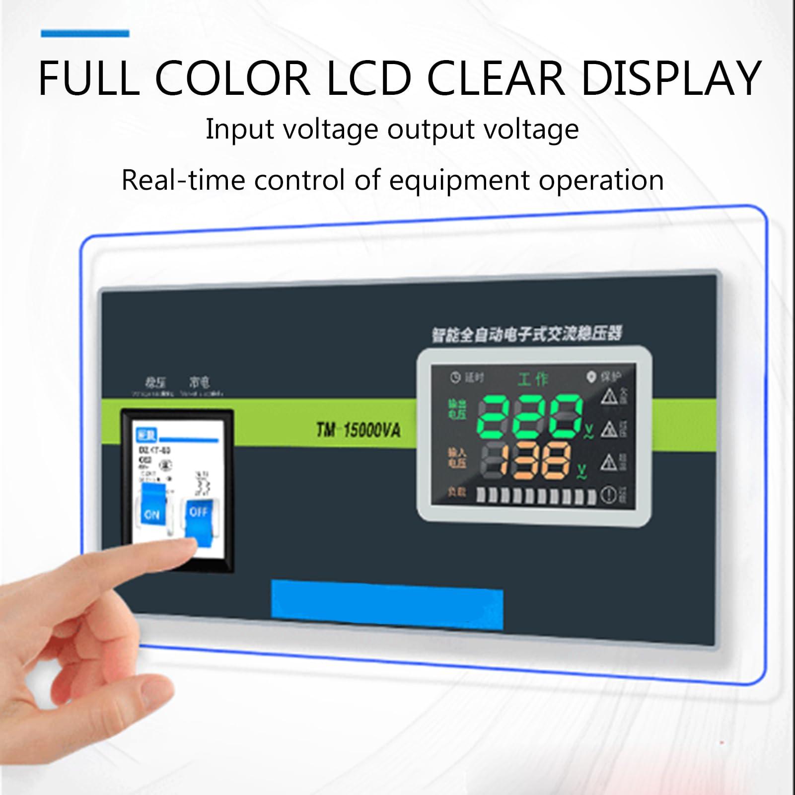 DirectNine Basics Automatic Voltage Regulator,6800/15000VA Single AC Voltage Stabilizer Output 220V Ultra Low Stabilizer Power Supply for Small Household Appliances,6800W