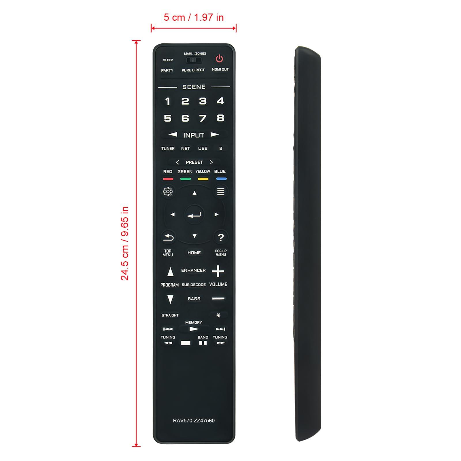 AULCMEET RAV570 Replace Remote Control Compatible with Yamaha AV Receiver AVENTAGE RX-A780 RX-A880 RX-V685 TSR-7850 RX-V685BL RXA780BL RXA880BL (ZZ47560)