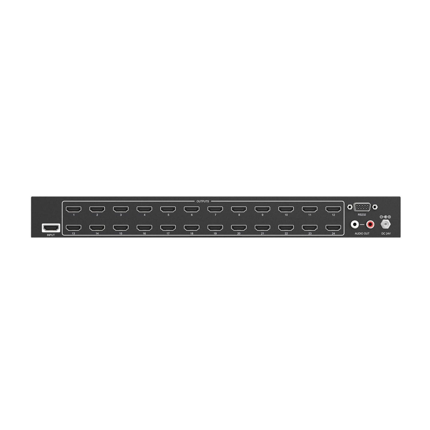 BZB GEAR BZBGEAR 1x24 4K UHD HDMI Splitter/Distribution Amplifier with Downscaling and AOC Supported - BG-UHD-DA1X24