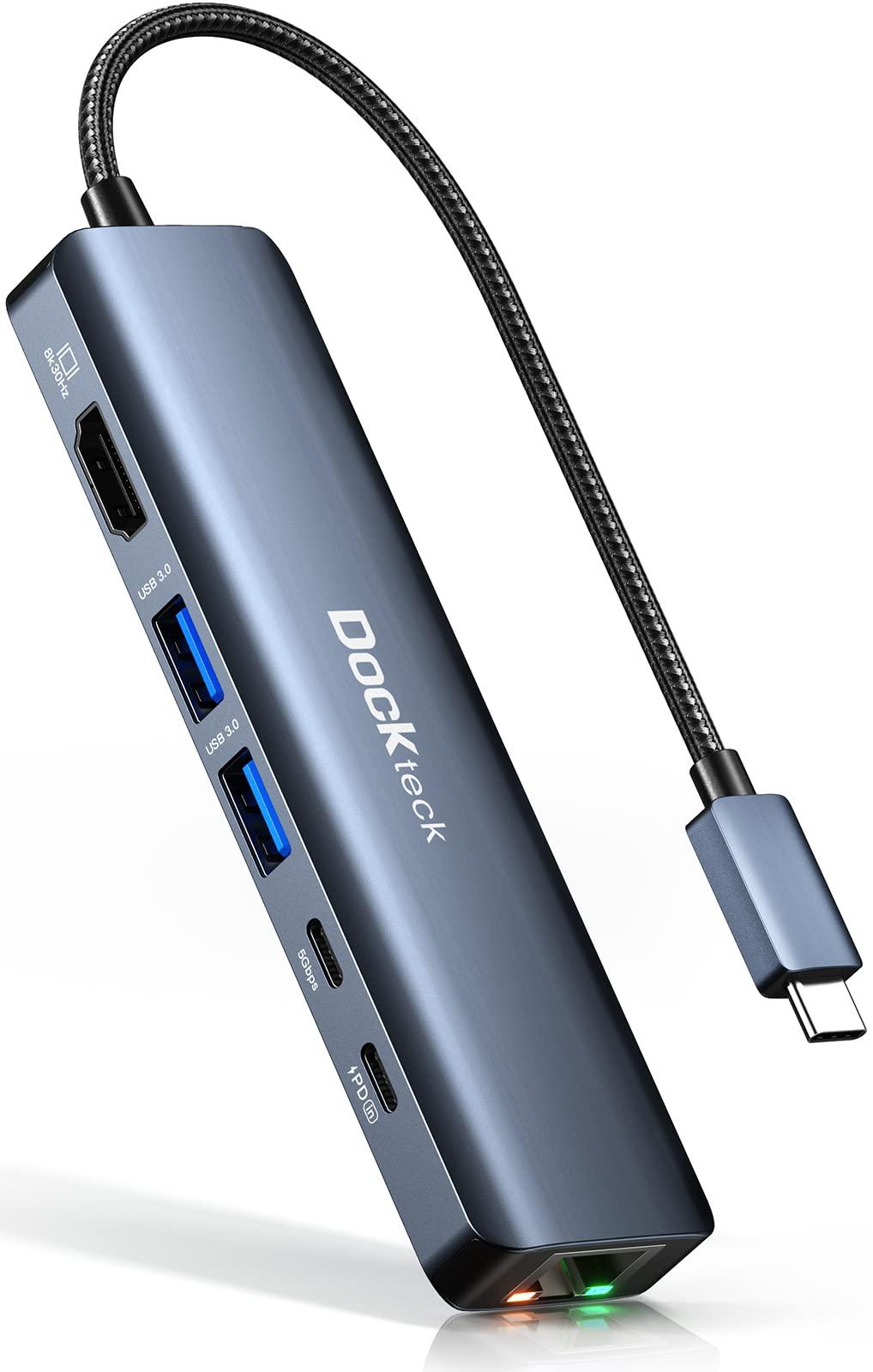 dockteck Dockteck 6 in 1 8K 30Hz & 4K 60Hz USB C Hub Adapter Multiport